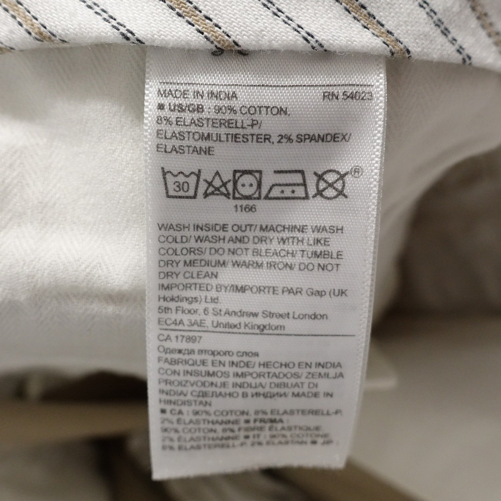 BANANA REPUBLIC AIDEN CHINO PANTS TAN BEIGE FLAT FRONT PANTS MENS 34X30 **READ** - Picture 9 of 9